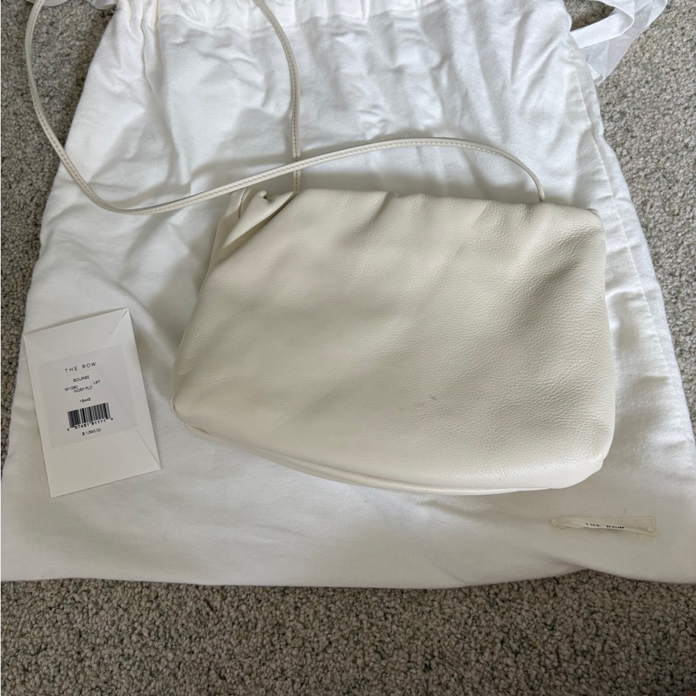 The row Elegant White Leather Shoulder Bag